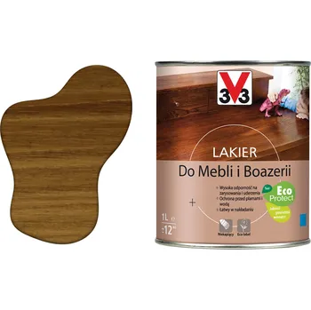 barva a nátěr na dřevo V33 Lak na nábytek a obložení Dąb Rustykalny (Dub Rustikální) 1L