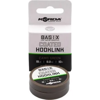 KORDA Návazcová Šňůrka Basix Coated Hooklink Camo Green 10 m 25 lb