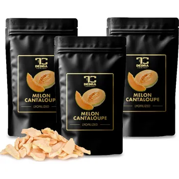 Sušená potravina Rodinné balení 3×50 g | ŠŤAVNATÝ MELOUN CANTALOUPE | lyofilizované plátky, ovoce sušené mrazem Dedra