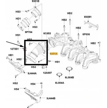 Chladič motoru Sací potrubí Ford C-Max, Focus C-Max, Focus II 1440440 WRC Original Parts