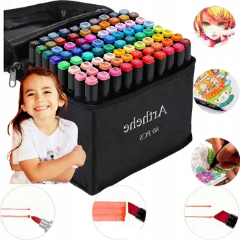 Fixy oboustranné alkoholové Sada 80 Fixy malování