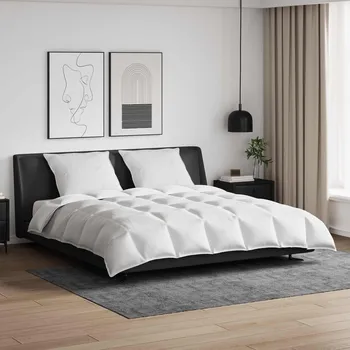 Sada přikrývek s polštářem 3 pcs Bílá Peří Bílá 3377144