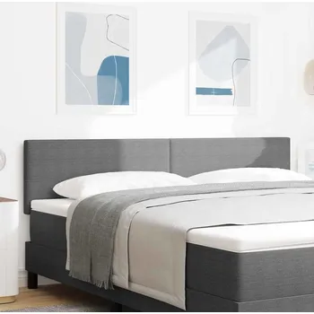 LED hlavová deska s čelo Světle šedá 180 cm Polyester Světle šedá3338033