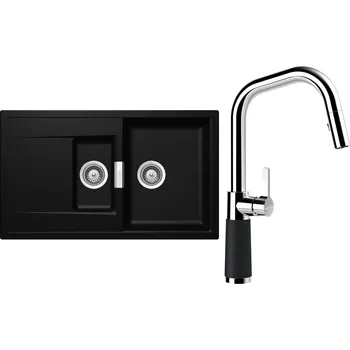 Kuchyňský dřez Set Schock S7-9 (dřez Mono D-150 Magma + baterie SC-530.120 Magma)