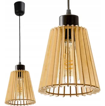 LED Závěsné Stropní Svítidlo Dřevěné 1xE27 HRNEK