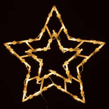 Vánoční světelná dekorace Vánoční dekorace na okno 34 cm, hvězda, 35 LED, teple bílá