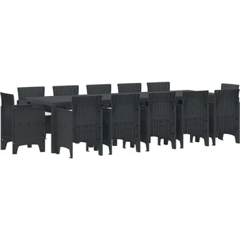 Zahradní jídelní souprava 13 pcs Antracit Polyrattan Antracitová3378616