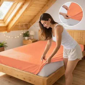 Prostěradlo Prostěradlo jersey meruňková 8 - 90 x 200 cm jednolůžko