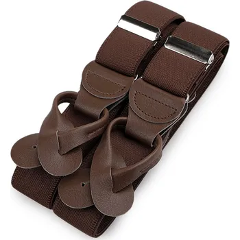 Kšandy Šle na knoflíky šíře 3,5 cm délka 120 cm, barva 31 hnědá