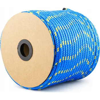 Železářství Polypropylenové lano PP 14 mm × 10 m - modré (žluté skvrny)