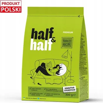 Krmivo pro kočku HALF&HALF Sensitive suché krmivo pro kočky S KROUTÍM MASEM 300 g