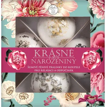 Kosmetická sada Kosmetická sada k narozeninám - pralinky do koupele - 4x šumivá bomba do vany 55 g
