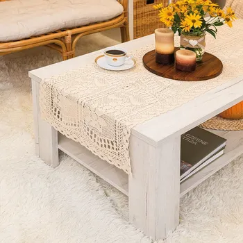 Prostěradlo INESS Běžec s krajkou 60x120cm krémový