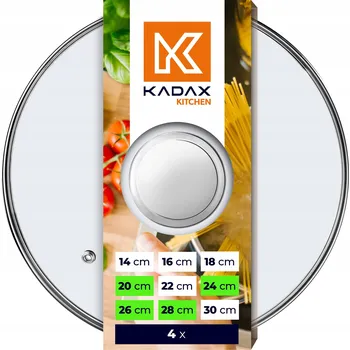 Poklice KADAX SKLENĚNÁ POKLICE SADA POKLIC 20/24/26/28 cm