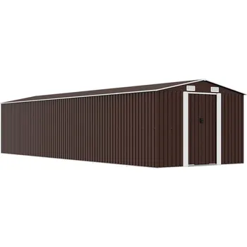 Zahradní domek vidaXL Zahradní domek hnědý 257 x 990 x 181 cm pozinkovaná ocel
