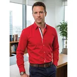 Luxusní pánská červená košile s puntíkem VS-PK-1734, VELIKOST XXS