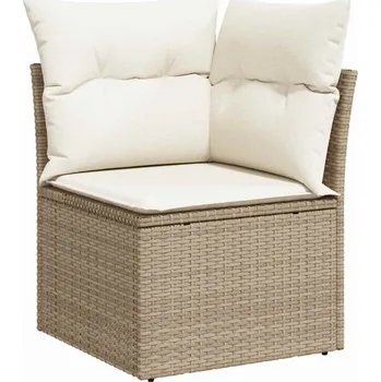 Zahradní lehátko Sada zahradních pohovek s polštářem 12 pcs Béžová Poly ratan Béžová3364641