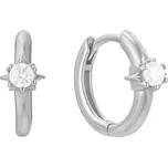 Atreya Stříbrné kruhové náušnice Solitaire Mini Hoops - Prémiová