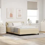 Postel s boxspringem s matrací Krémová 200 x 160 cm Polyester Krémová 3341053