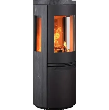 Krbová kamna HETA Scan-line 900 kámen boční prosklení černý lak a pískovec blackwood