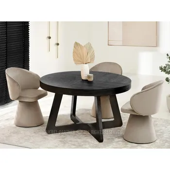 Jídelní stůl Kulatý rozkládací stůl 130(230)x130 SABRIN - černý