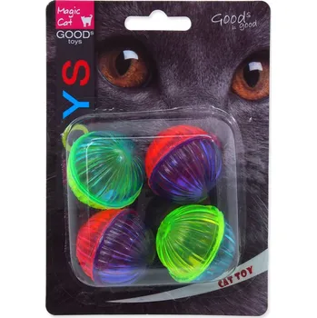 Hračka pro kočku Hračka Magic Cat míček lesklý plast se zvukem 3,75cm 4ks