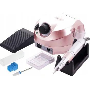 Bruska na nehty Bruska na nehty Nail Drill růžová 80 W, ocelové frézy