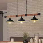 EGLO Závěsné světlo Oldbury s rustikálním vzhledem černá, hnědá 3 x 60 W - Doprava zdarma