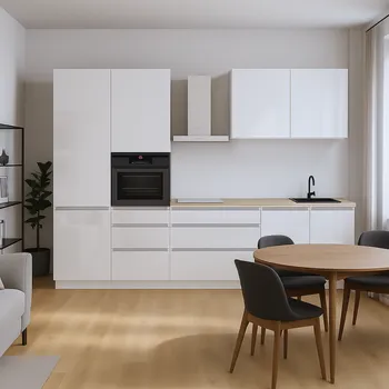 Kuchyňská linka Kuchyňská linka, 3,3 m, bílá extra vysoký lesk HG/bílá , ASTI