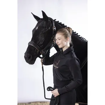 Sport Kožená ohlávka Rosegold HKM, černá, Cob