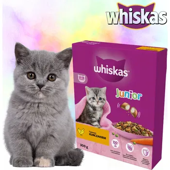 Krmivo pro kočku WHISKAS Junior suché krmivo pro koťata s kuřecím masem 300 g