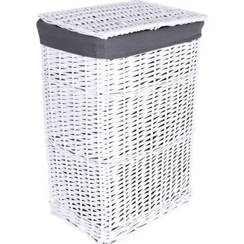 Koš na prádlo Proutěný koš 40 x 30 x 60 - šedobílý
