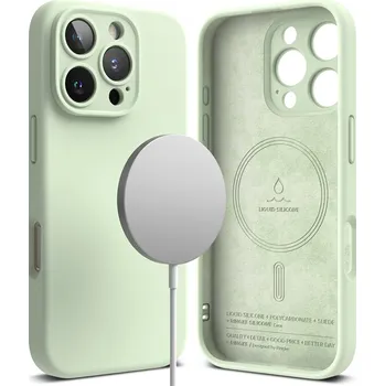 Telefonní příslušenství Ringke - Silikonový magnetický MagSafe - iPhone 16 Pro Max - Soft Mint