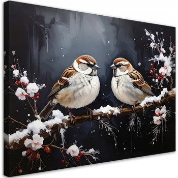 Obraz Obraz do obýváku ložnice kanceláře, Ptáci sedící na větvi 60x40