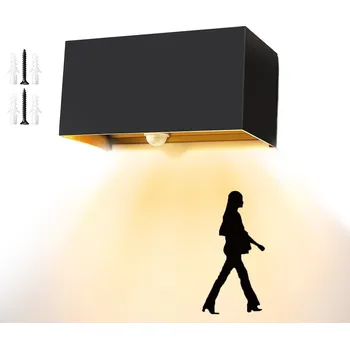 Venkovní osvětlení LED ZÁROVEŇOVÉ SVÍTIDLO S POHYBOVÝM SENZOREM VENKOVNÍ ZAHRADNÍ 20W ČERNÉ