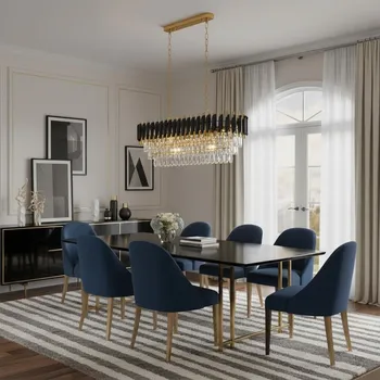 Brilagi - Lustr na řetězu ECLIPSE 10xE14/10W/230V 78x28 cm černá/zlatá