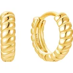 Atreya Stříbrné pozlacené kruhové náušnice Twist Mini Hoops -