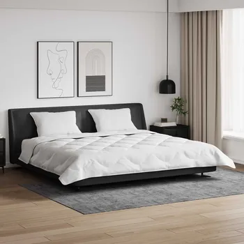 Zahradní lehátko Duvet s polštáři s polštářem 3 pcs Bílá Mikrovlákno a peří Bílá 3377905