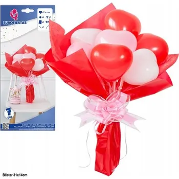 Balónek Červený balónek srdce kytice