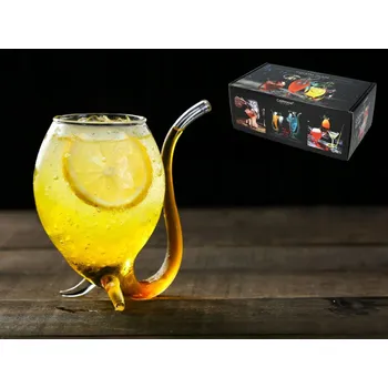 Sklenice SKLENICE NA KOKTEJLY FANTAZY SKLO VYSOKÁ STYLOVÁ ZDOBENÁ