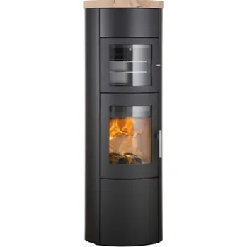 Krbová kamna HETA Scan-line 830SB černý lak a horní deska pískovec tobacco