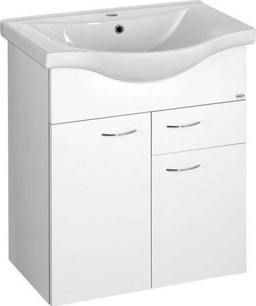 Aqualine KERAMIA FRESH umyvadlová skříňka, 1 zásuvka, 60,6x74x34cm, bílá