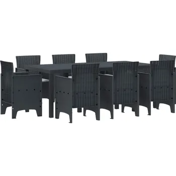 Zahradní jídelní souprava 9 pcs Antracit Polypropylen Antracitová3378574