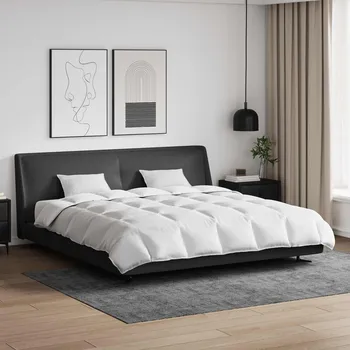 Zahradní lehátko Sada přikrývek s polštářem 3 pcs Bílá Peří Bílá3377096