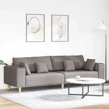 Pohovka Pohovka s polštářem Taupe 250 x 77 x 76 cm textil Šedobéžová3335148