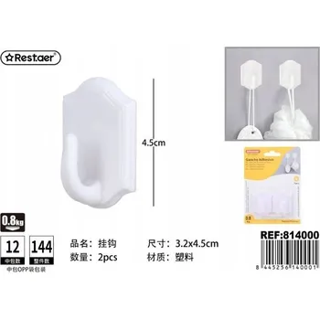 Věšák Rest.aer - Bílé plastové háčky, 2 kusy