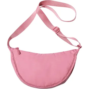 Kabelka Dámská taška přes rameno 30 x 9 x 15 cm Zapínání na zip Nylonová lehká taška s praktickým tvarem pro každodenní nošení růžová