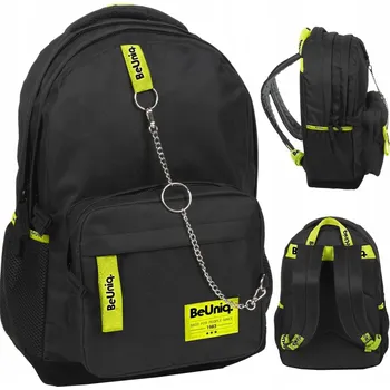 Školní batoh ŠKOLNÍ BATOH PRO MLÁDEŽ PASO BEUNIQ CAUSAL S ŘETÍZKEM, ČERNÝ, ŽLUTÝ