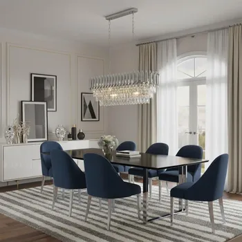 Brilagi - Lustr na řetězu ECLIPSE 10xE14/10W/230V 78x28 cm stříbrná