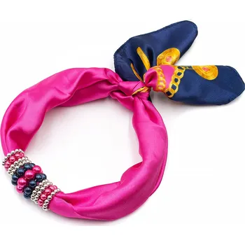 Šátek Magotex Šátek s bižuterií Letuška - fuchsiový s potiskem